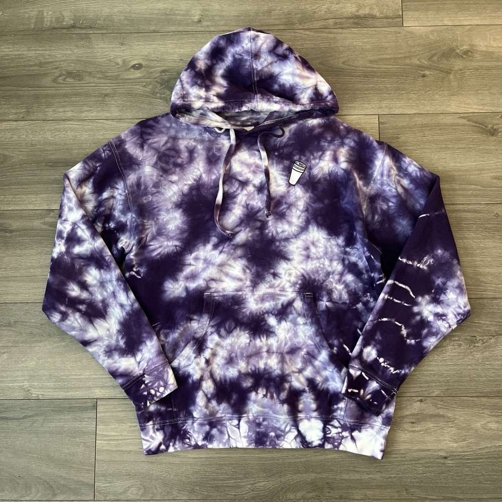 40s & Shorties Mens L Pullover Hoodie Sweatshirt Purple Tie Dye